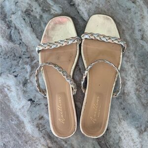 Avellini Grecian slip on leather sandals, made in Italy, sz 7.5